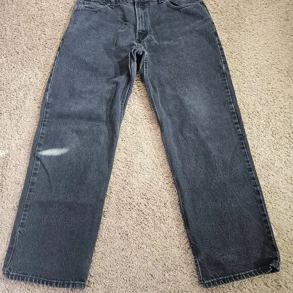 Levis 550 Relaxed Fit Taper Jeans Mens Tag 36x30 Act 35x28.5 Black Faded Wash - Picture 9 of 11